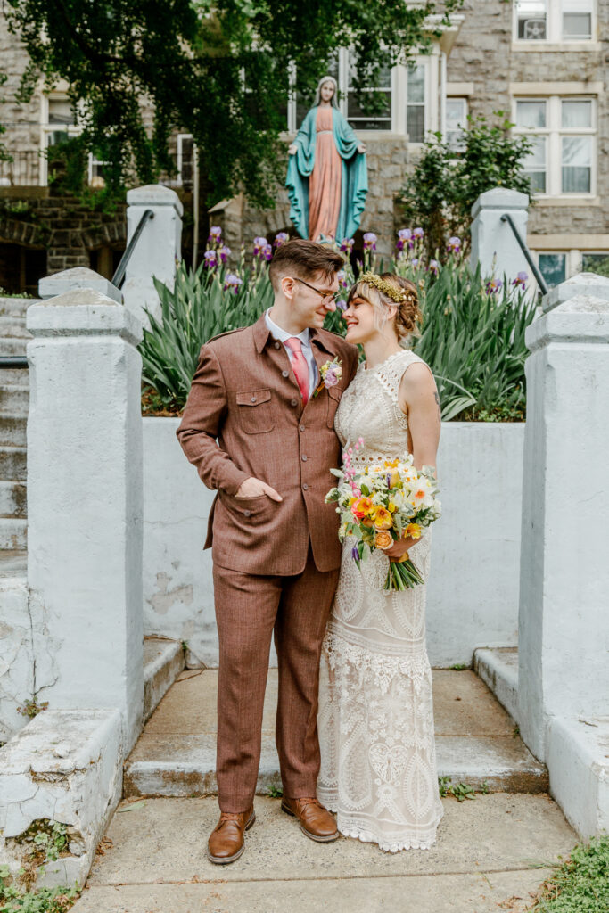 Bride and groom together on their wedding day in Philadelphia by Vay Photo