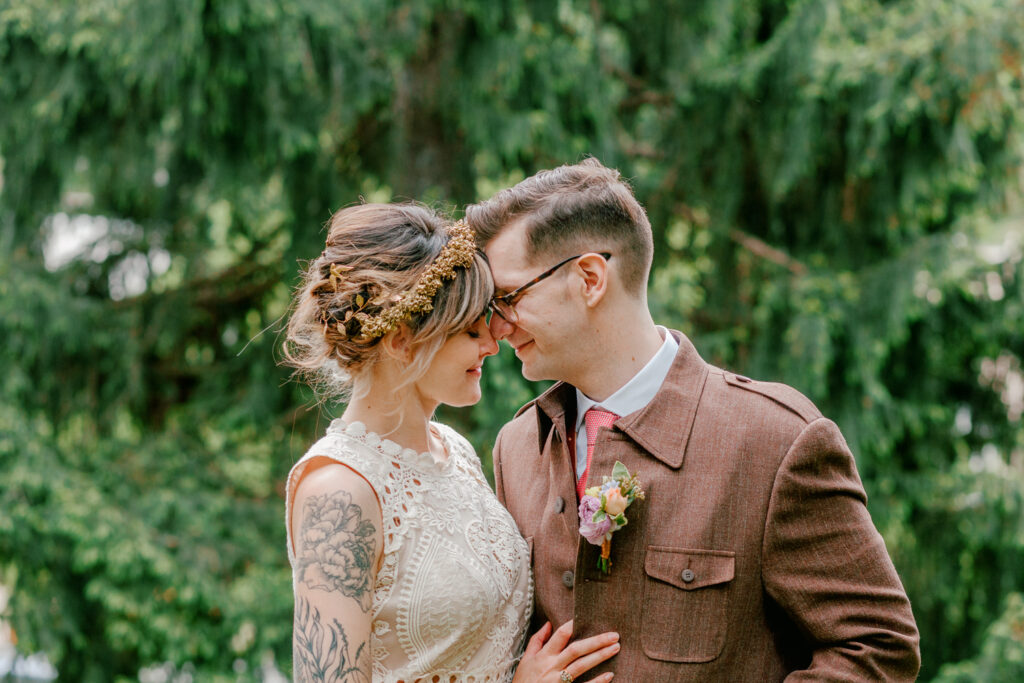 Newlyweds together on a perfect spring wedding day in East Falls by Vay Photo