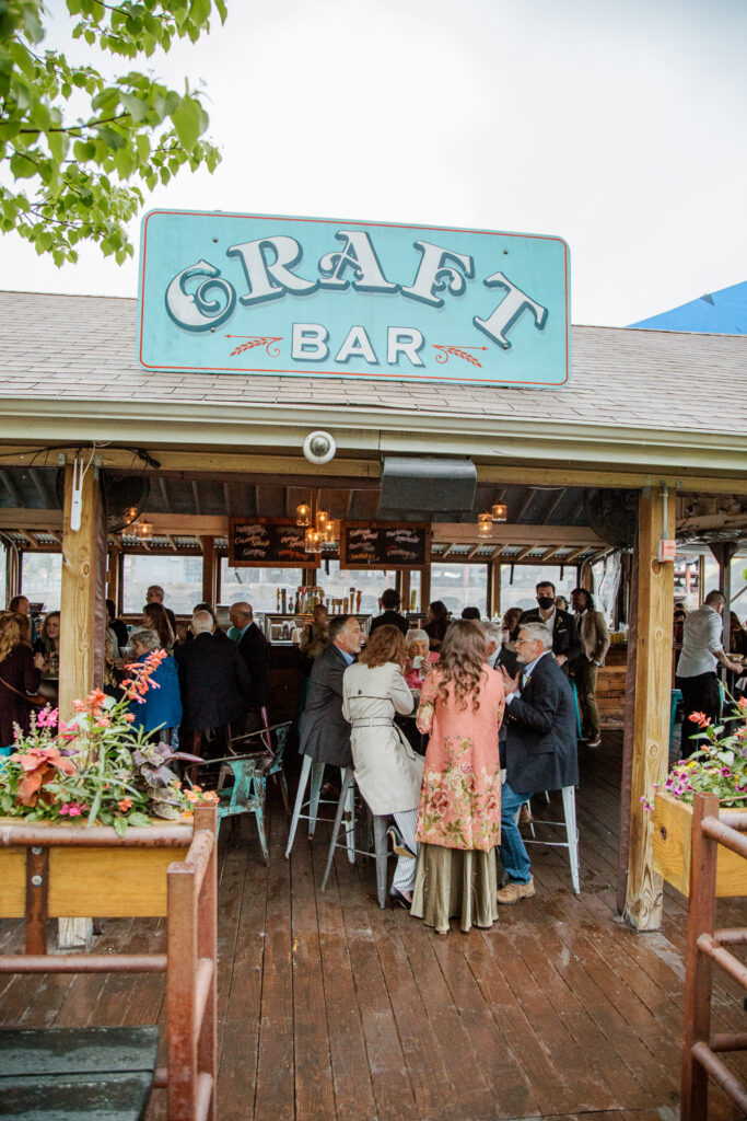 Intimate wedding reception on the Delaware waterfront in Philadelphia